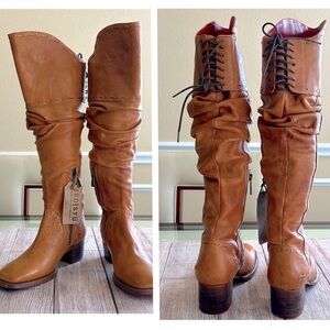 Bed Stu Leilani leather lace back boots NWT